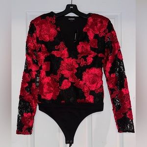 Gorgeous Embroidered V-Neck Bodysuit